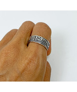 Flag Textured Ring 925 Sterling Silver, Handmade Mens Patriotic Band Ring  - £54.68 GBP