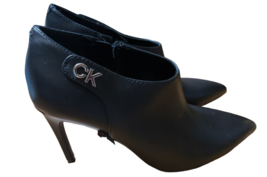 Calvin Klein Womens Boots Sz 11M Shoes 3.5” High Heels Ankle KChally2 Black NEW - £54.43 GBP