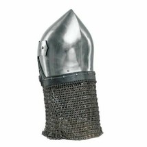 Medieval Replica Steel Bascinet Helmet Battle Ready Warrior Chainmail Helmet - £168.39 GBP