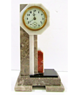 1930s Toyo Japanese Art Deco Skyscraper Marble Desk Clock - €59,24 EUR