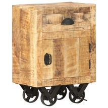 Mango Wood Solid Bedside Cabinet by vidaXL Natural Black 24 - $153.99