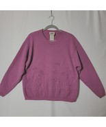 Womens Northern Reflections Pullover Sweater Size XLT Magenta Floral Vin... - £10.62 GBP