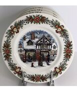4 Dinner Plates 11” Royal Stafford Christmas Toy Shop Winter Snow NEW - $1,009.74 MXN