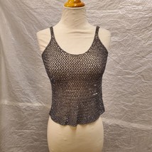 Linda Allard Ellen Tracy Women&#39;s Gray Sparkly Tank Top NWT, Size S - £53.41 GBP