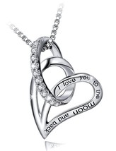 925 Sterling Silver I Love You to the Moon and Back Pendant - £86.52 GBP