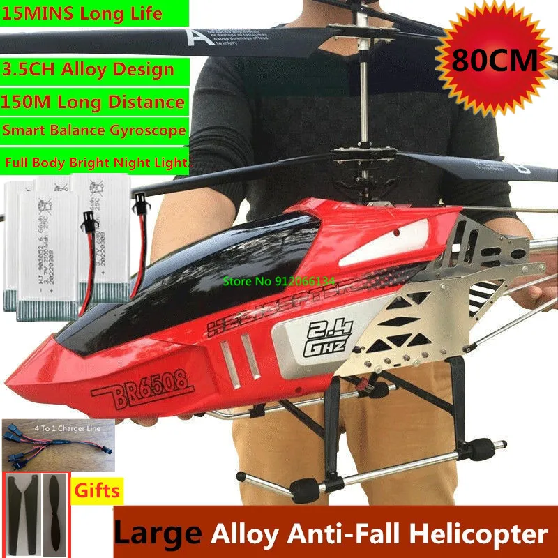 150M 80CM Large Alloy Electric RC Helicopter Drone Model Toy 3.5CH Anti-Fall - £58.23 GBP+