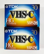 TDK TC30 Blank VHS-C CAMCORDER Video Cassette Tape HG Ultimate LOT OF 2 ... - $8.90