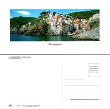Italy Liguria La Spezia La Cinque Terre Riomaggiore Cliffs Boats VTG Postcard - £9.66 GBP