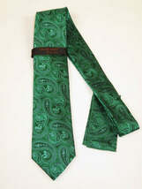 Mens Steven Land 100% Woven Silk Big Knot Tie and Hankie Set BW2436-06 Green image 2