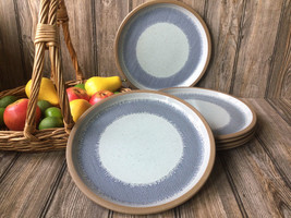 6 of Wedgwood Midwinter Of DENIM BLUE England Stoneware Dinner Plates - $83.69