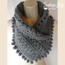 Crochet neck warmer scarf women&#39;s gift present lots of texture - £25.57 GBP