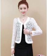Women Lace Long Sleeve Open Front Bead Cover Up Cardigan_ - £19.98 GBP