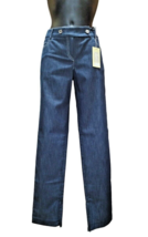 Women&#39;s Blue Jeans Spring Summer Medium/Low Waist Elegant Leg Zipper Size 46 ita - £54.07 GBP+