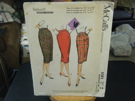 Vintage McCall&#39;s Mademoiselle 5082 Slim Skirt Pattern - Waist 26 Hip 36 - $13.58