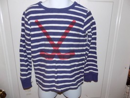 J. Crew Crewcuts Striped Long Sleeve Hockey Sticks Shirt Size 3 Boy&#39;S EUC - £11.64 GBP