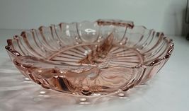 ANCHOR HOCKING DIVIDED SERVING DISH PINK DEPRESSION GLASS  image 4