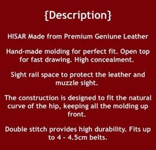 Fits Beretta Pico 380 ACP 2.7”BBL Leather Belt Holster Open Top #1201# RH image 6