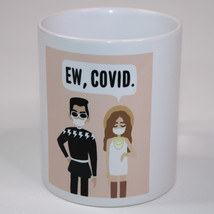 Coffee Mug Eww Covid Tea Cup Orca Coatings White Brown Black In Color Hu... - £7.67 GBP