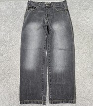 NYC 212 Jeans 36x33 Black Faded Denim Baggy Loose Skater Wide Leg Y2K READ - $34.60