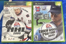 Xbox Sports Game Lot Of 2 Tiger Woods Pga Tour 2003, Nhl 2005 Complete Cib - £9.56 GBP