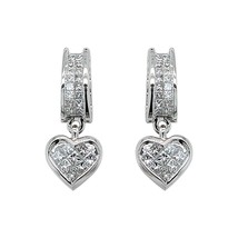 Authenticity Guarantee 
0.85 Ct. tw. Princess Cut Diamond Heart Drop Earrings... - £883.42 GBP