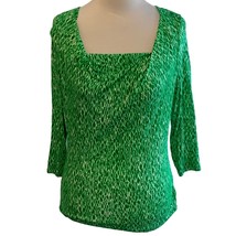 Michael Kors quarter sleeve cowl neck green white diamond pattern tunic Small - £25.91 GBP