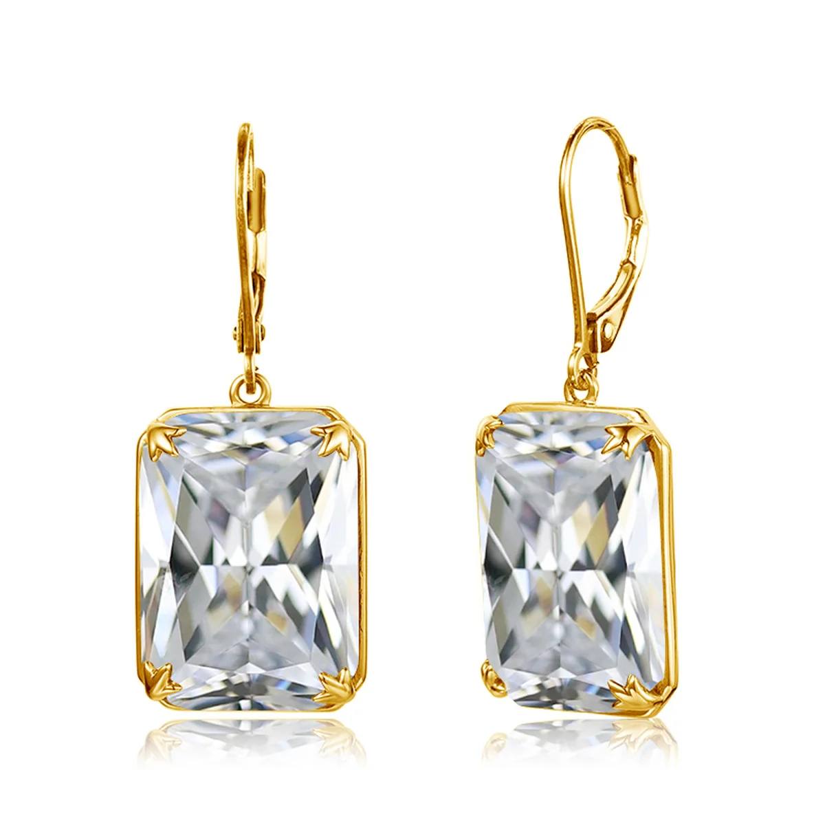 Real Silver 925 Earring For Women Trend Aquamarine Earrings Gold Plated Annivers - £38.66 GBP