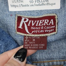Riviera Jacket Mens M Blue Cotton Denim Spread Collar Embroidered Button... - £28.14 GBP