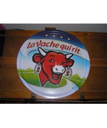 Used Large La Vache Quirit Red Cow Cheese Advertising Round Serving Tray... - £7.47 GBP
