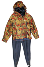 Vtg Skea Paris/Vail 2 Piece Size 8/12 Navy Gold Hooded Jacket /Jumpsuit - £162.00 GBP