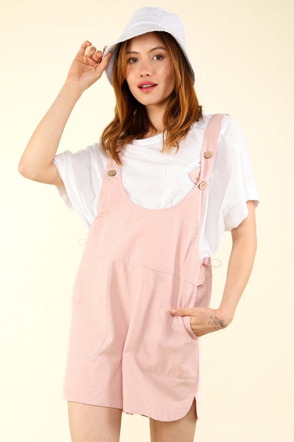 VERY J Adjustable Waist Suspender Overalls with Pockets Item image 3