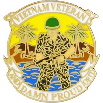 Vietnam Veteran % Proud Pin 1&quot; - £14.21 GBP