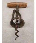 Vintage Mechanical Corkscrew Open Barrel Spring Wooden Handle Barware  - $523.08 MXN