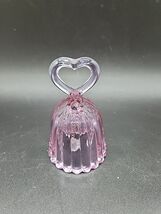 Fenton Pink Heart Handle Bell Embossed Raised Rose Pattern Art Glass No ... - $8.25