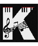 pepita Needlepoint Canvas: Letter K Music, 7" x 7" - $46.00