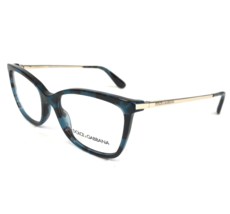 Dolce &amp; Gabbana Brille Rahmen DG 3243 2887 Blau Schildplatt Gold 52-17-140 - £87.93 GBP