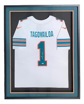 Tua Tagovailoa Signed Framed Miami Dolphins White Nike Limited Jersey Fanatics - £614.94 GBP