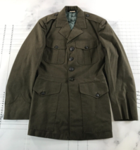 Vintage Marine Corps Dress Jacket Mens 37R Olive Green 8405-00-606-6057 - $27.74