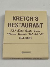 Vintage Matchbook Cover  Kretch’s Restaurant Marco Island, Florida  gmg - £9.24 GBP