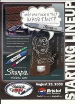 2003 Sharpie 500 Starting Line Up - $9.85