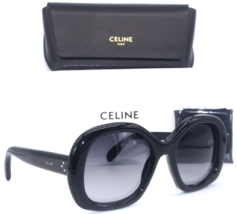 New Celine Cl 40163I 01B BLACK/GREY Gradient Lens Authentic Sunglasses 55-19 - £187.86 GBP