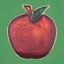 Apple Pin Teacher Appreciation Gold Tone Enamel - £6.91 GBP