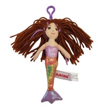 Aurora Plush Mermaid Stuffed Animal Toy Sea Sparkles Clip On Small Backpack Swim - £7.12 GBP