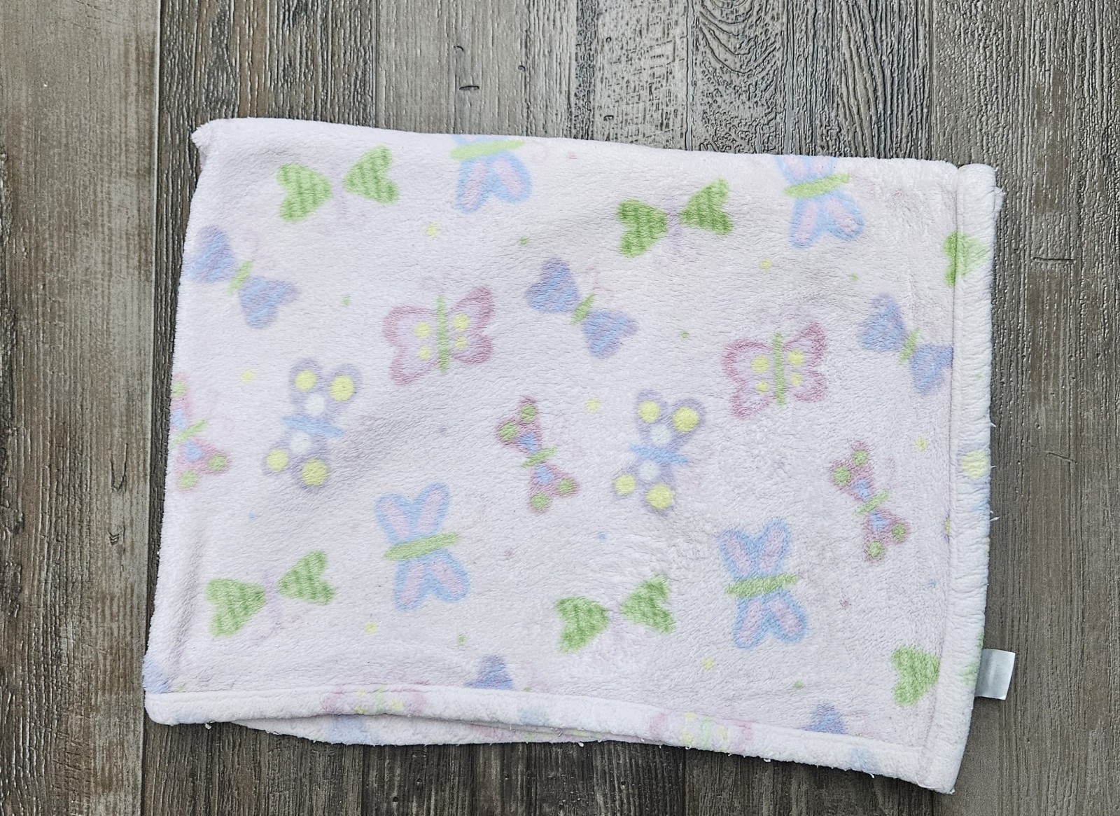  Carters Butterflies Pink Baby Girl Blanket Soft Plush Fleece Green Purple  - $49.45