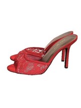 Nine West Red Lace Slip On Open Toe High Heel Pumps Size 6.5 &amp; 9.5 New w... - £15.98 GBP