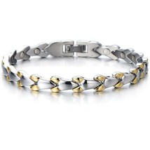 Fashion Link Bracelet for Lady Women Stainless Steel with Magnets and Free Link - £44.60 GBP