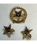 Three VTG Masonic Lapel Pins Order Of The Eastern Star Two-25 Year &amp; 50 ... - $1,224.24 MXN