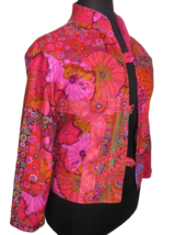 Women&#39;s Pink Multi Bright Bold Floral Patchwork Jacket Size M - £78.17 GBP