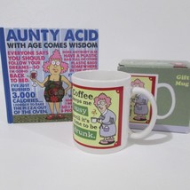 Leanin Tree Aunty Acid Mug And Book Lot Funny Getting Old Sayings Gag Gift - $22.75
