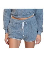 Madden Girl Sherpa Contrast-Tipping Dolphin Lounge Shorts Size XL Blue P... - $25.23 CAD